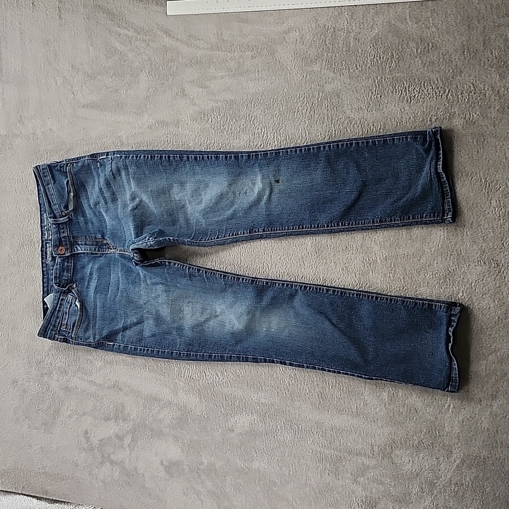 Levis Signature Jean's Women's 33 Modern Straight Distressed Stained Paint Splat